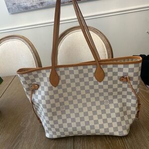 Checkered Cream and Tan Tote